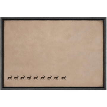 Framed Canvas Print Wall Art Minimal Deer Herd