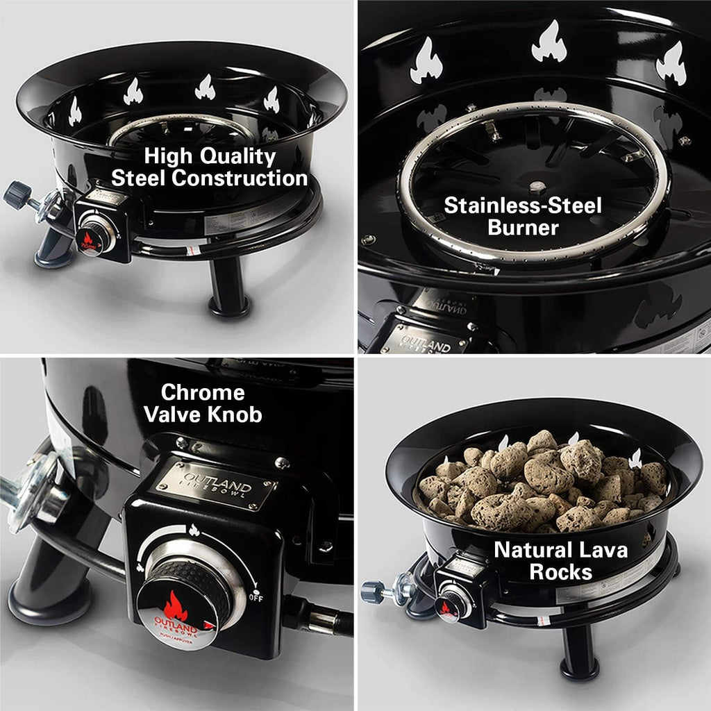 Firebowl Smokeless Fire Pit, Round Outdoor Portable Propane Gas Fire Pit with UV and Weather Resistant Durable Cover, 24-Inch Diameter 58,000 BTU - Image 5