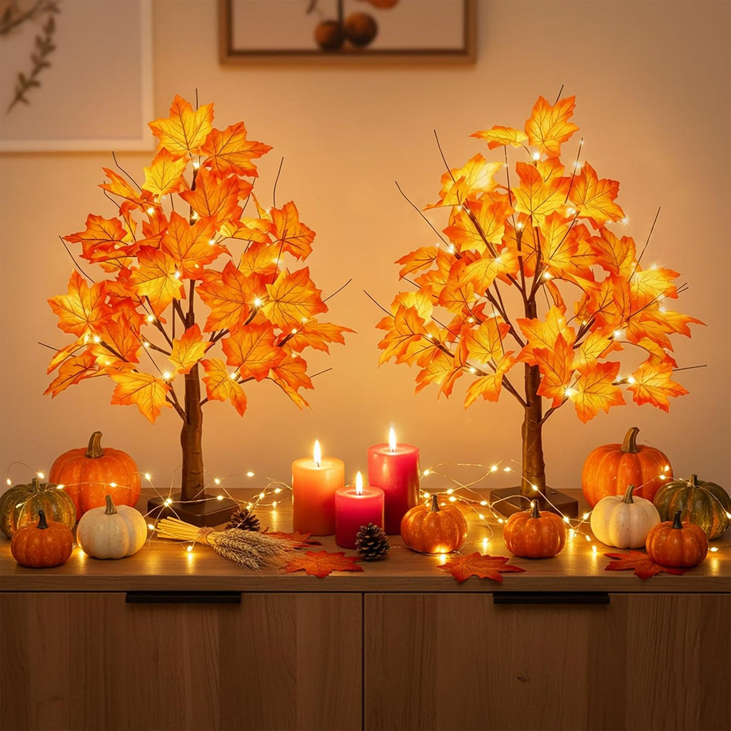Fall Decorations Fall Maple Tree Fall Decor Fall Trees - Set of 2