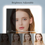 Rechargeable Travel Makeup Mirror with 72 Led Lights, Portable Lighted Beauty Mirror, 3 Color Lighting, Dimmable Touch