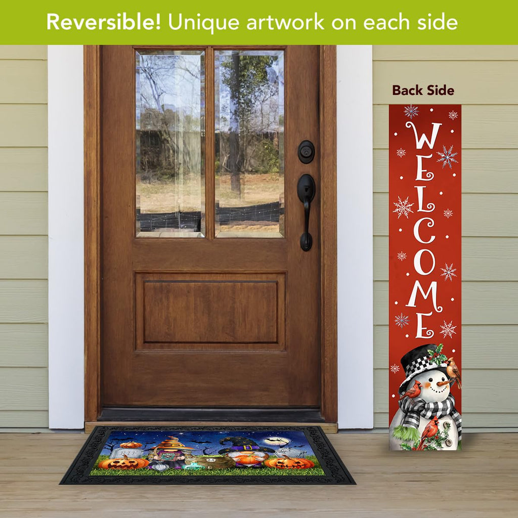 Fall Double Sided Reversible Pine Porch Leaner 47x9.5 Seasonal Celebration For Fall Porch Leaner