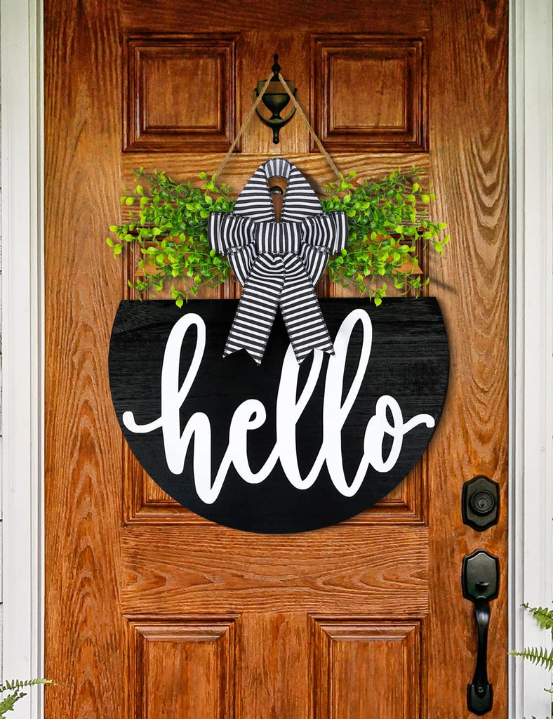 17 inch Rustic Welcome Sign with Bow and 3D Letters for Front Door