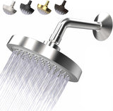 High Pressure Shower Head - Anti-Clogging Silicone Nozzles - 2.5 GPM Removable Restrictor