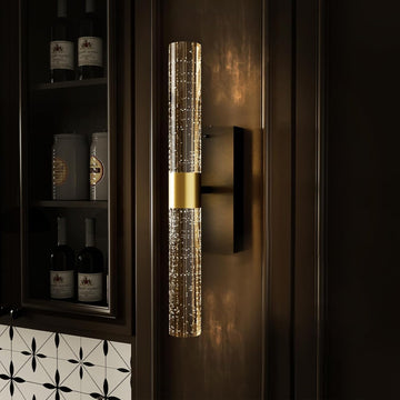 Crystal Battery Operated Wall Sconce, Black and Gold Rechargeable Wireless Wall Light Fixtures with Remote Control