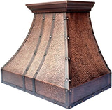 Copper Wall Mount Range Hood 1150 CFM LED Lights Dishwasher-Safe Baffle Filters