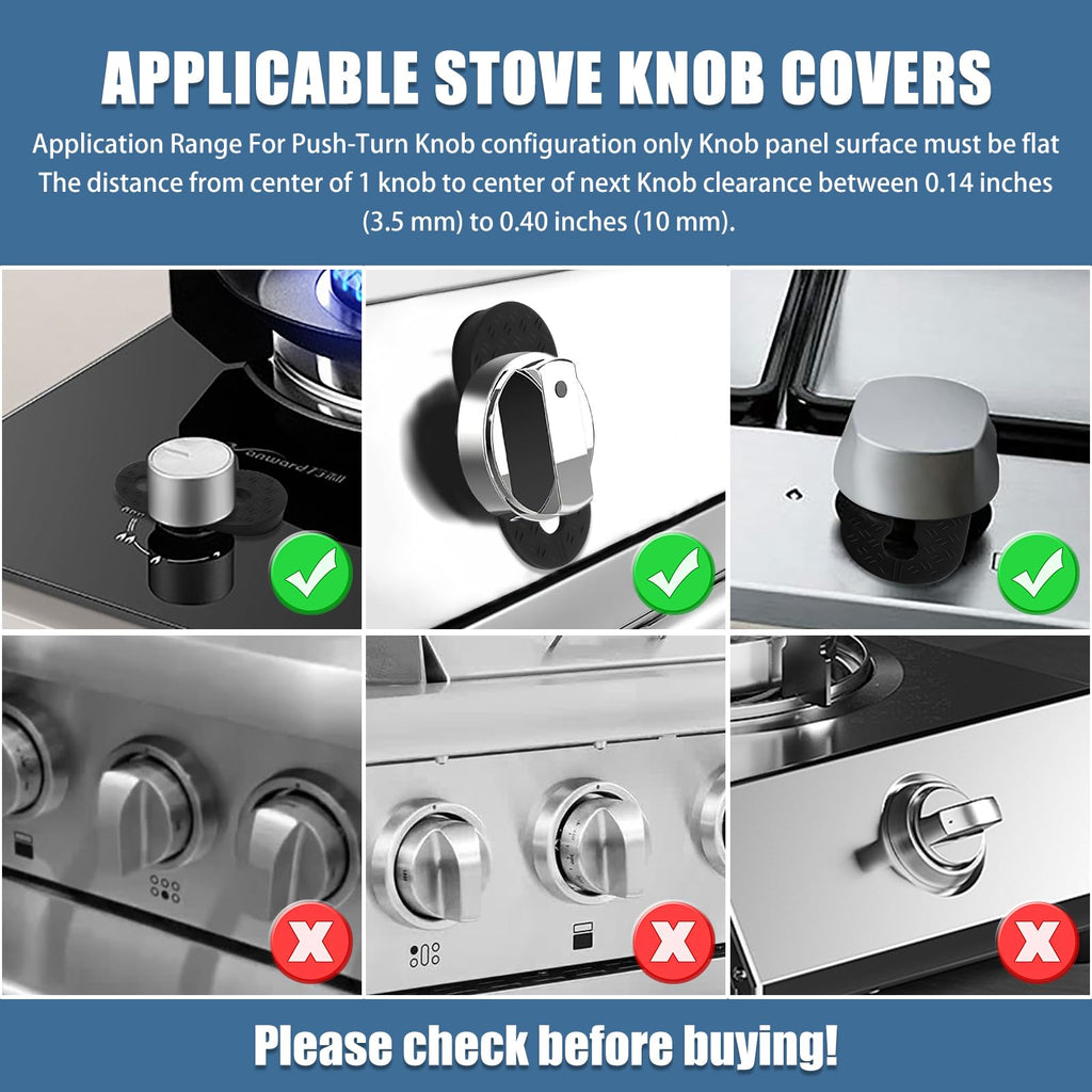 Silicone Stove Knob Safety Locks - Child Proof Oven Knob Locks (6 Pack)]