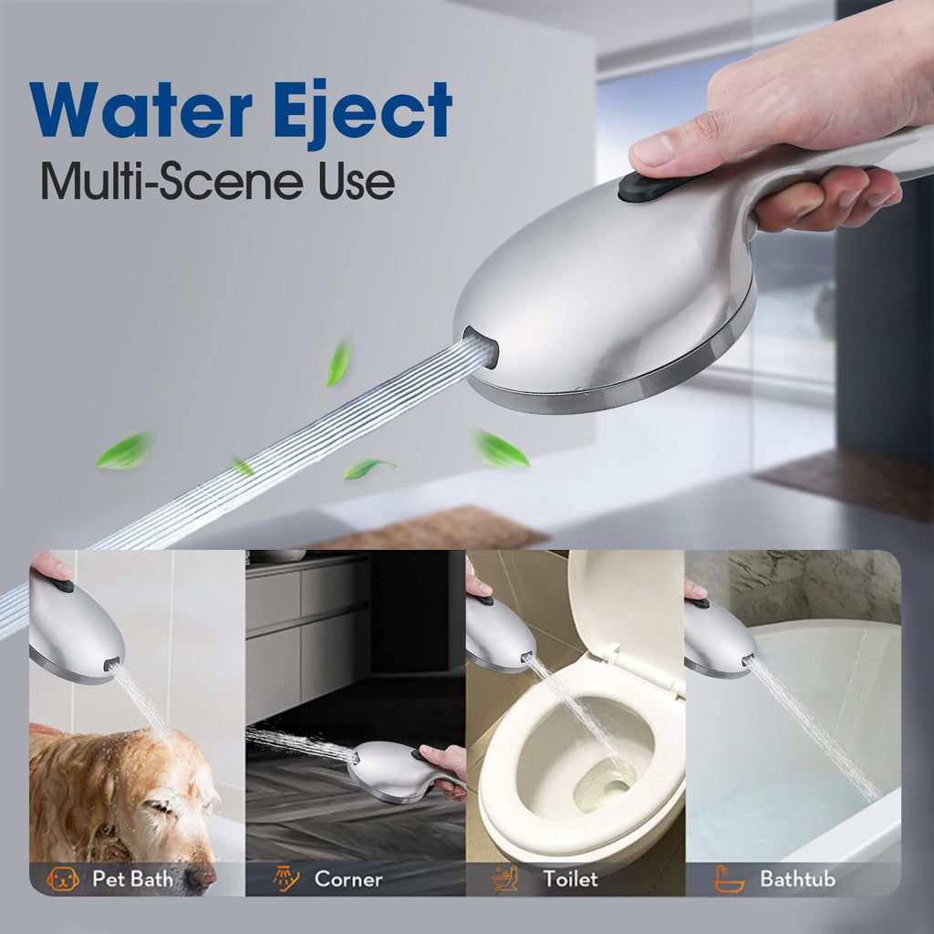 High Pressure Shower Head with Handheld Shower, 26" Adjustable Height Drill-Free Slide Bar, 3-Way Diverter for Easy