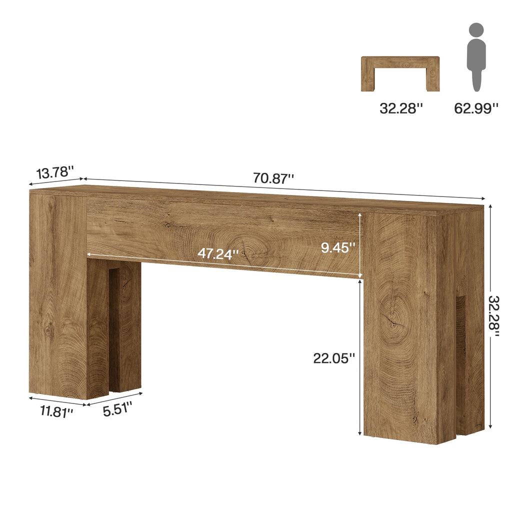 71-Inch Long Console Table, Farmhouse Sofa Console