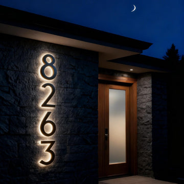 Custom Lighted House Numbers for Outside, LED Backlit House Numbers