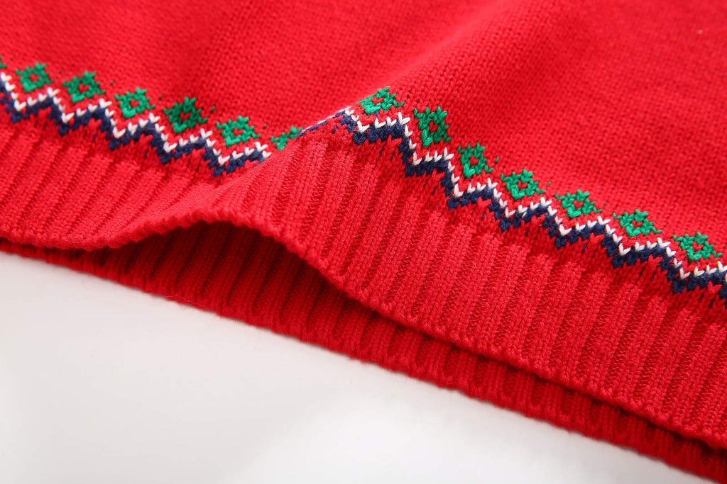 Baby Boys Girls Knit Sweater Toddler Christmas Sweater Shirt Kids Casual Cotton Pullover Winter Clothes (Xmas-red