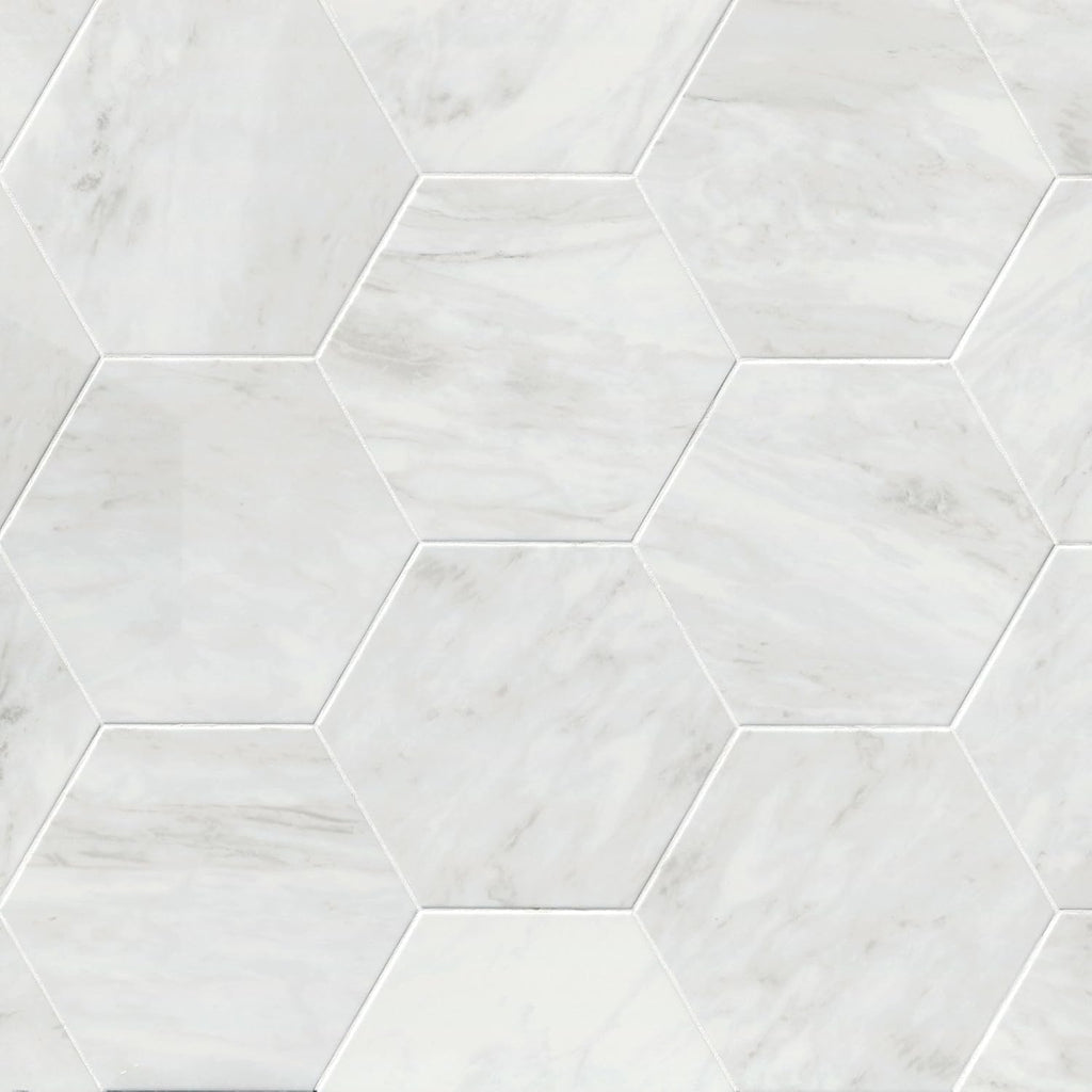 Modulo Alba 11 in. x 13 in. Matte Porcelain Hexagon Tile Flooring