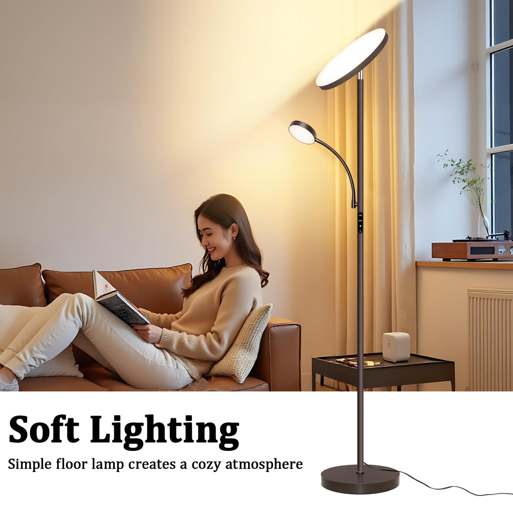Floor Lamp-42W/4200LM Super Bright Floor Lamp,Dimmable 2-in-1 LED Floor Lamp,Torchiere Floor Lamps with Remote &
