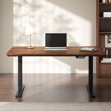 E6 MAX Solid Black Walnut Wood Standing Desk 71"x31", Solid Hardwood Ergonomic Beveled Desktop, Dual Motor 3-Stage