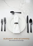 Black Silverware Set, 45-Piece Flatware Set Service for 8, Durable Stainless Steel