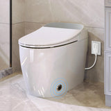 Heated Seat Smart Toilet, One Piece Toilet, Automatic Flush Tank Less Toilet without Bidet, with Foot sensor Flush