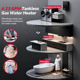 Tankless Hot Water Heater Natural Gas, 4.23 GPM 16L Tankless Water Heater Indoor Use, 85