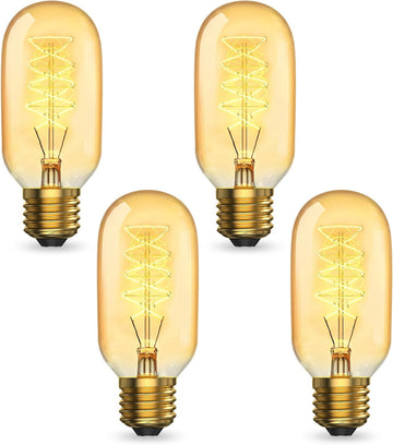E26 T45 Vintage Edison Light Bulbs 41W 2200K Warm Amber Bulbs