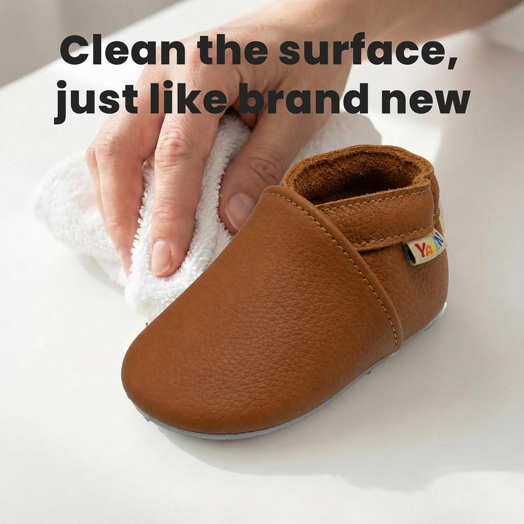 Leather Baby Shoes Soft Sole Baby Moccasins for Boys Girls