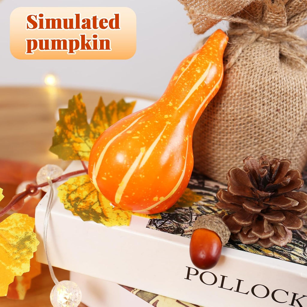 Fall Pumpkins Decor for Autumn Thanksgiving Halloween Home Decoration - Set of 34