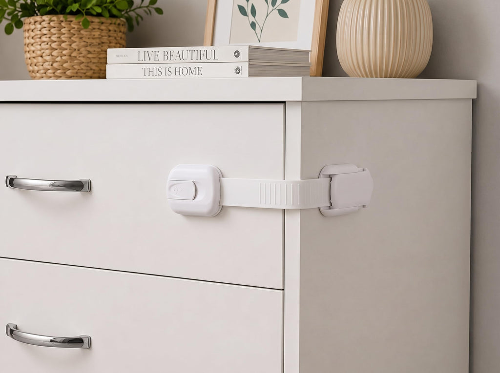 Cabinet Locks Baby Proofing, Child Proof, 10 Pack, White