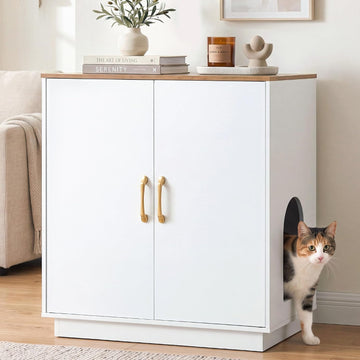 Litter Box Enclosure, 30.9'' High Large Litter Box Furniture, Modern Cat Litter Box Enclosurewith Hidden Storage