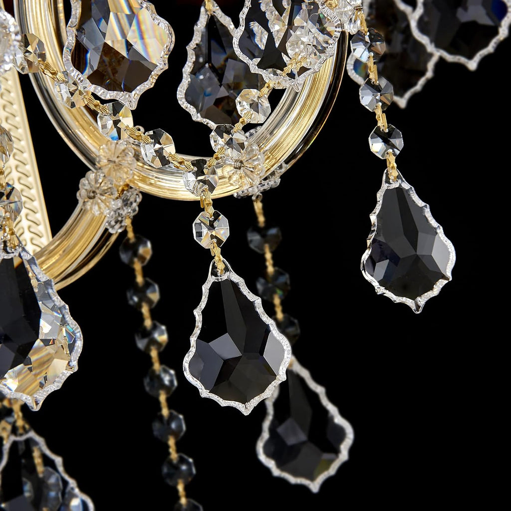 Modern Crystal Wall Sconce Lights- 6 Light Maria Theresa Crystal Wall Sconces Lighting Gold Wall Lamp Chandelier