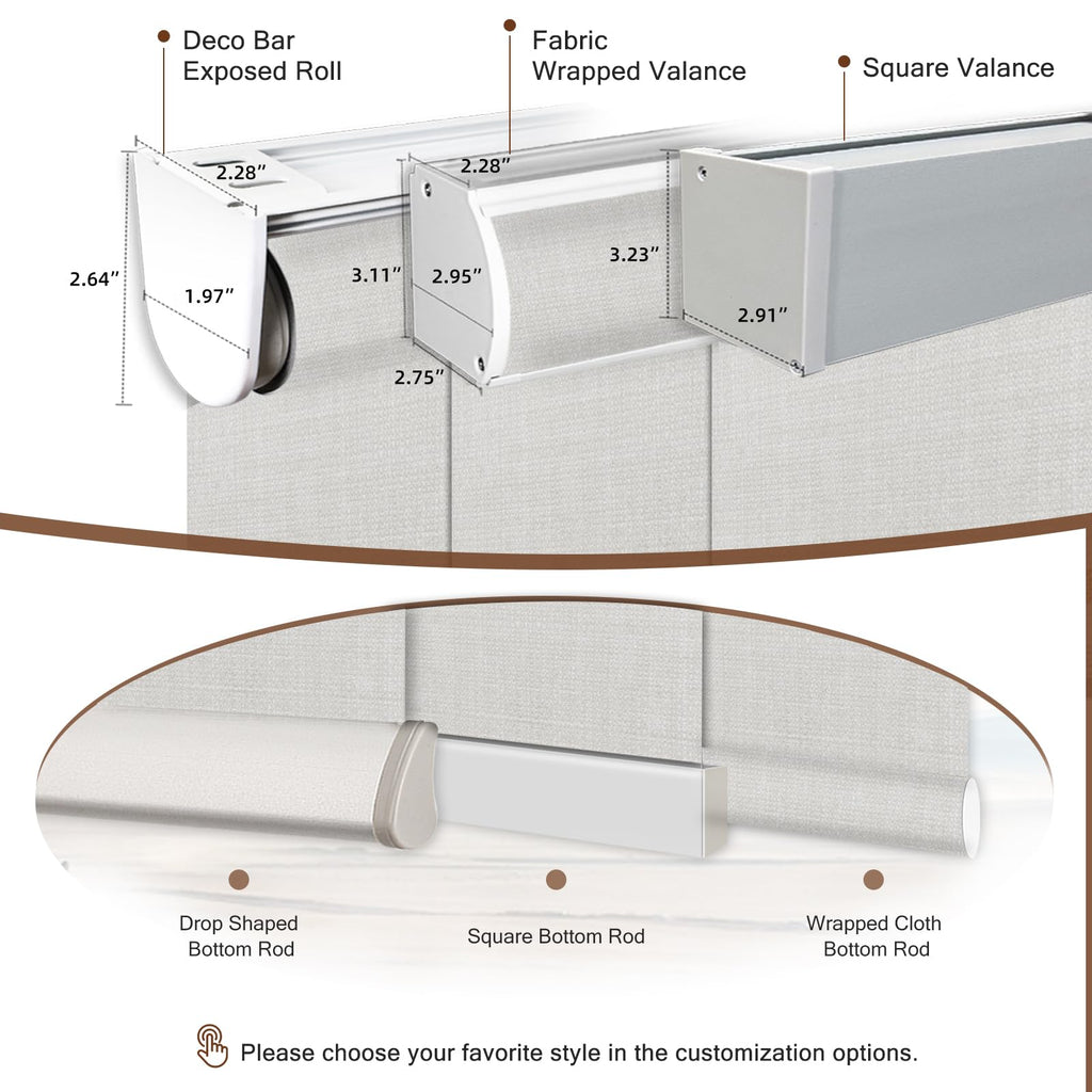 Motorized Roller Shade: Blackout, Rechargeable, Compatible with Alexa/Google Home/Apple Homekit, Aura White