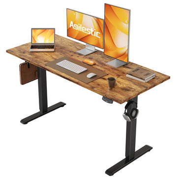 48*24 Inch Height Adjustable Electric Standing Desk, Rustic Brown