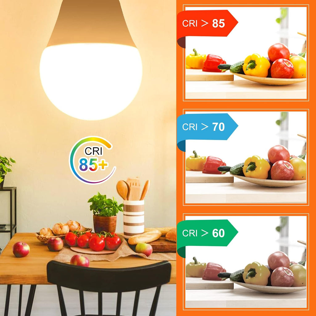 A15 Ceiling Fan Light Bulbs, E12 Base, 6Watt (60-Watt Replacement), Soft White 2700K, Non-Dimmable, Candelabra Base