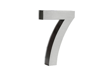 8 Inch Backlit LED House Number 7, Stainless Steel, Wired