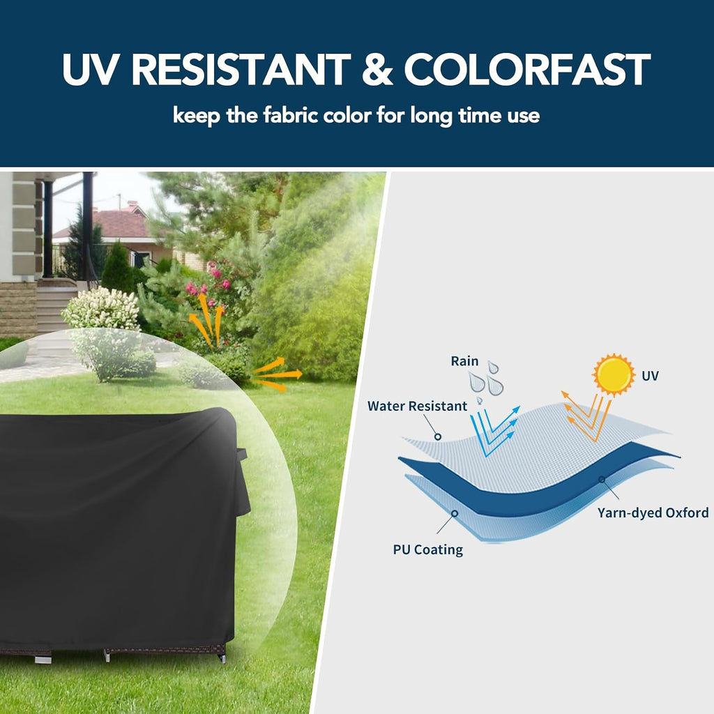 Rectangle Patio Furniture Cover Waterproof Outdoor Dining Table and Chair Cover Anti-UV Outside Sectional Sofa Set