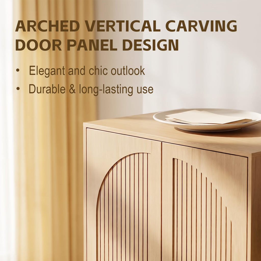 2-Door Armoire Wardrobe 63" H, Arch Carved Door w/Drawers