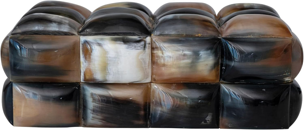 Decorative Horn Bubble Storage Box, Black and Brown