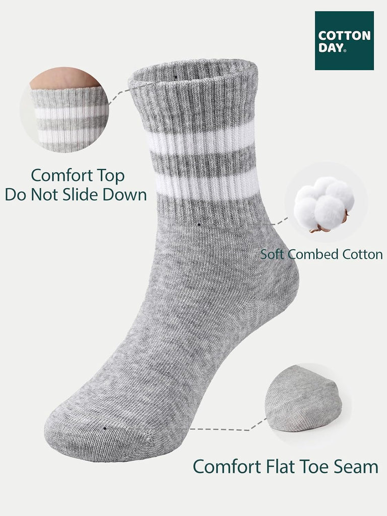 Unisex School Kids Boys Girls Soft Combed Cotton Athletic Socks