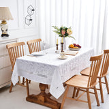 Heavy Duty Fabric Tablecloth with White Lace-Waterproof/Wrinkle Free/Stain Resistant/Oil Proof-for D