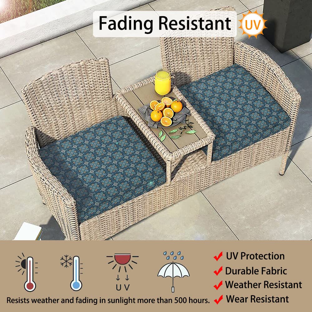 Indoor Outdoor Cushion Cover Replacement 2 Pack, NO Insert! Water Repellent Slipcover with Ties Decor Garden Chair