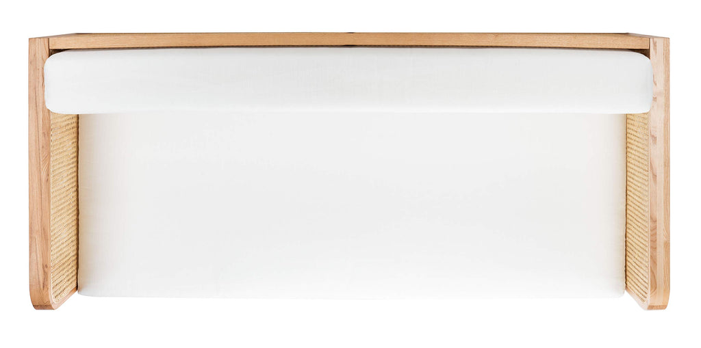 Couture Helena French Mid-Century Natural and Beige Rattan Daybed