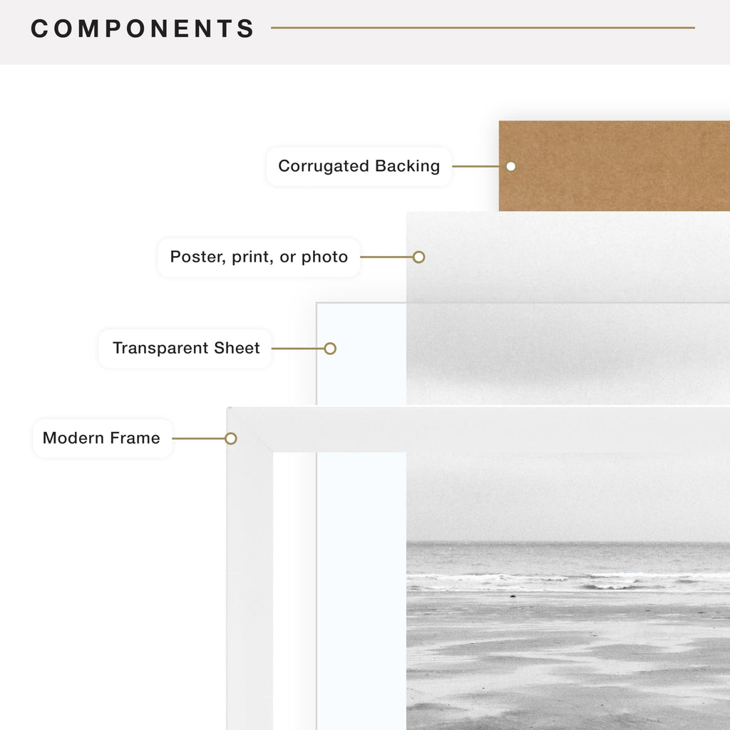 Foundation Poster Frame, 18x24, White Traditional