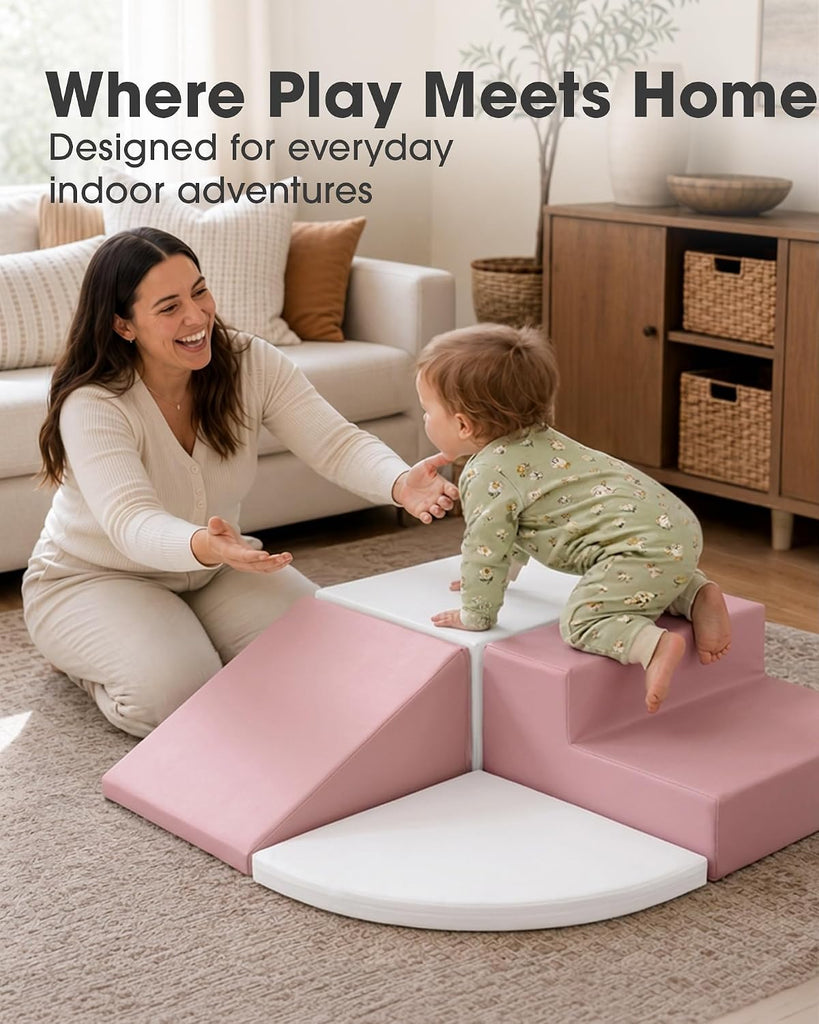 Dove PU Leather Piece Foam Climbing Blocks for Toddlers 1-3