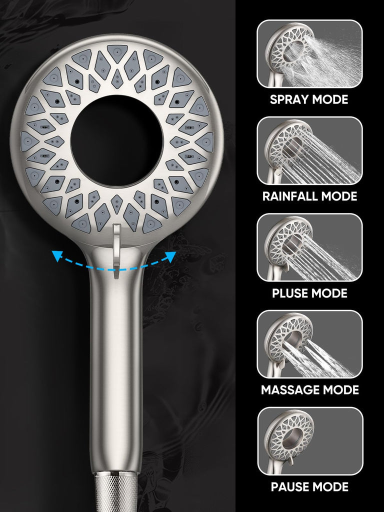 Dual Shower Head with Magnetic Handheld, Brushed Nickel