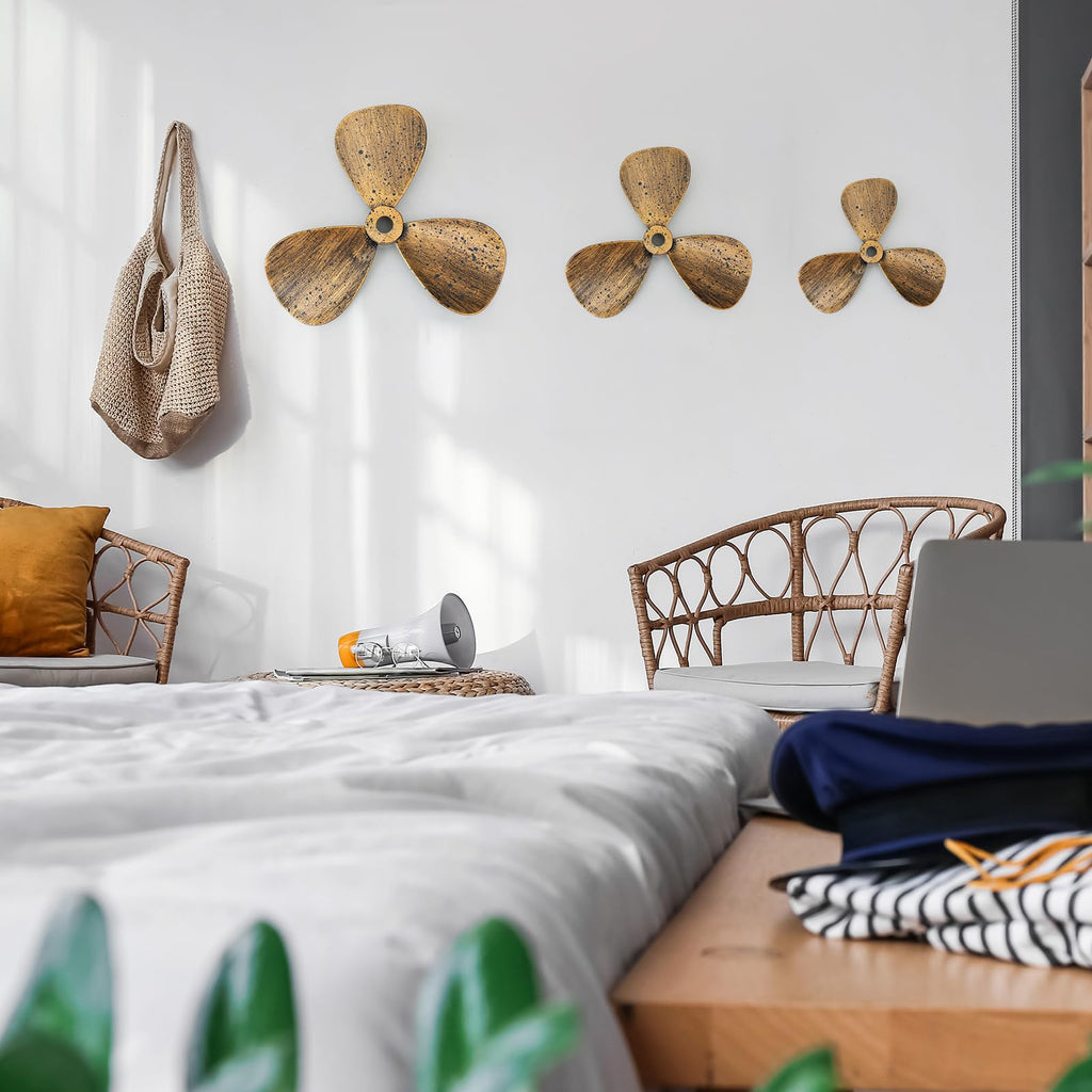 3 Pcs Nautical Decor Metal Nautical Wall Art Decor Ship Propeller
