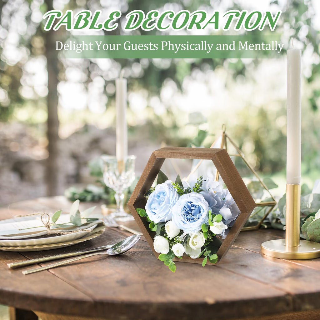 12 Pcs 12pcs 8inch Hexagon Shelves Wedding Table Decor, Brown