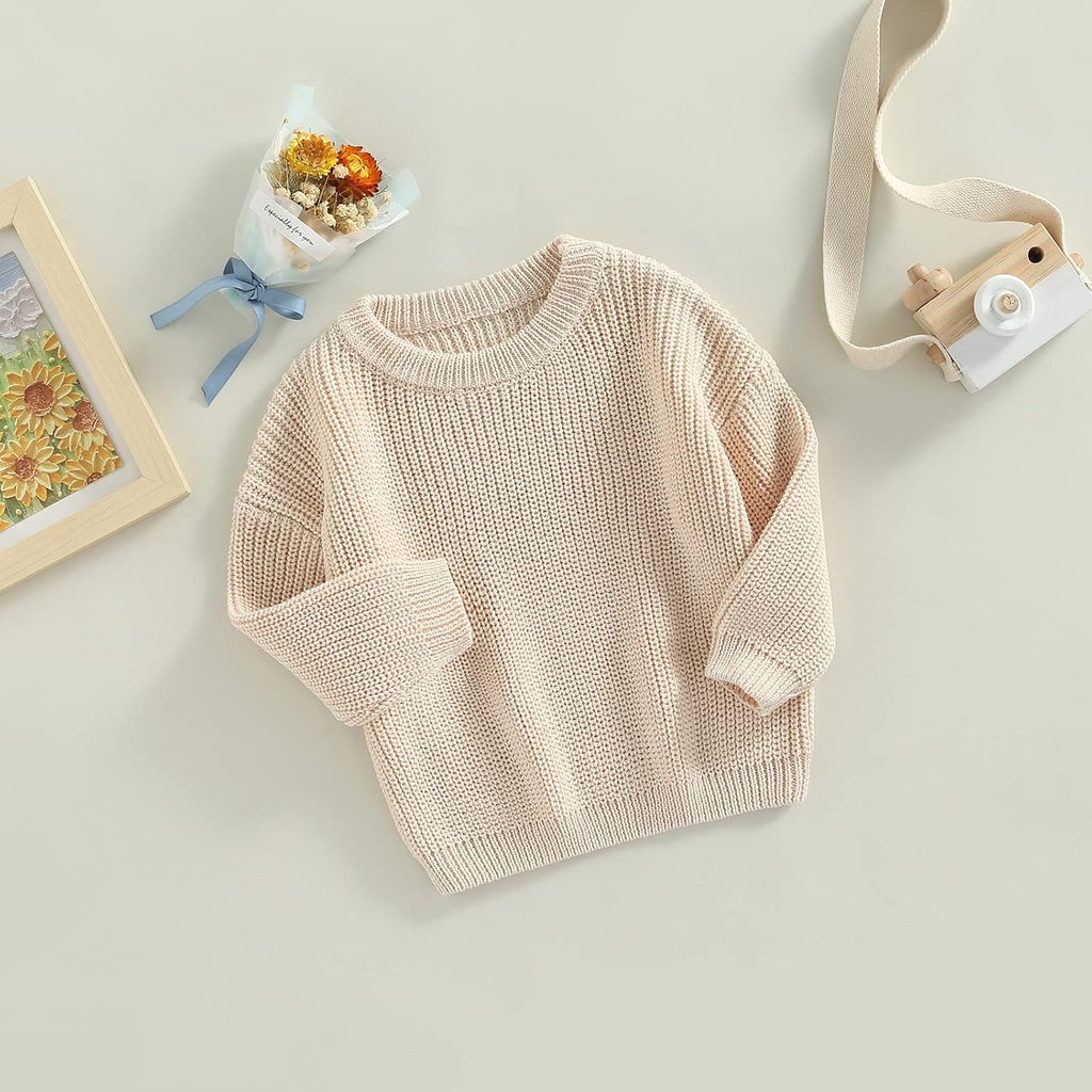 Baby Girl Boy Knit Sweater Blouse Pullover Sweatshirt Warm Crewneck Long Sleeve Tops for Infant Toddler