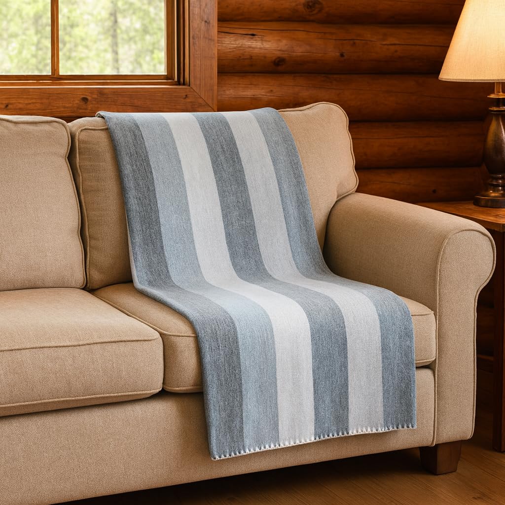 Alpaca Wool Blanket Queen Size 95 x 65 Inches - Ultra Soft, Warm & Lightweight, Reversible, Breathable