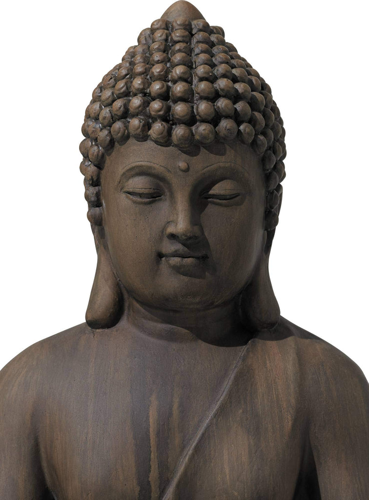Sitting Buddha 29 1/2" High Dark Sandstone Outdoor Statue