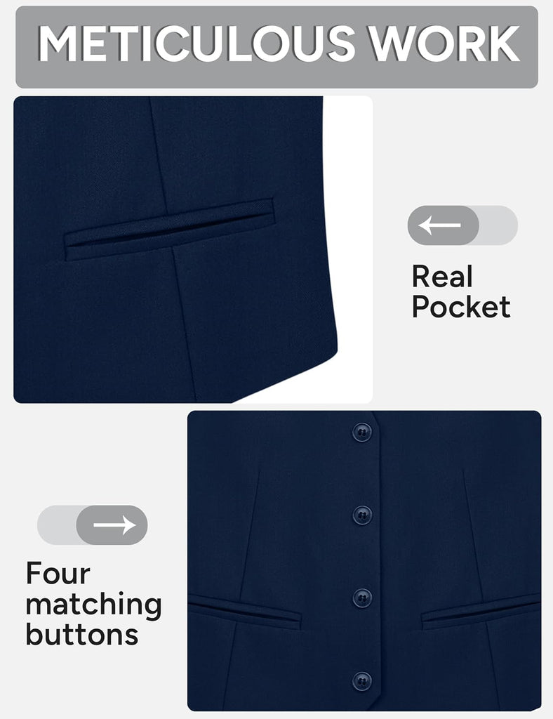 Boy's 4 Button Formal Suit Vest with Tie