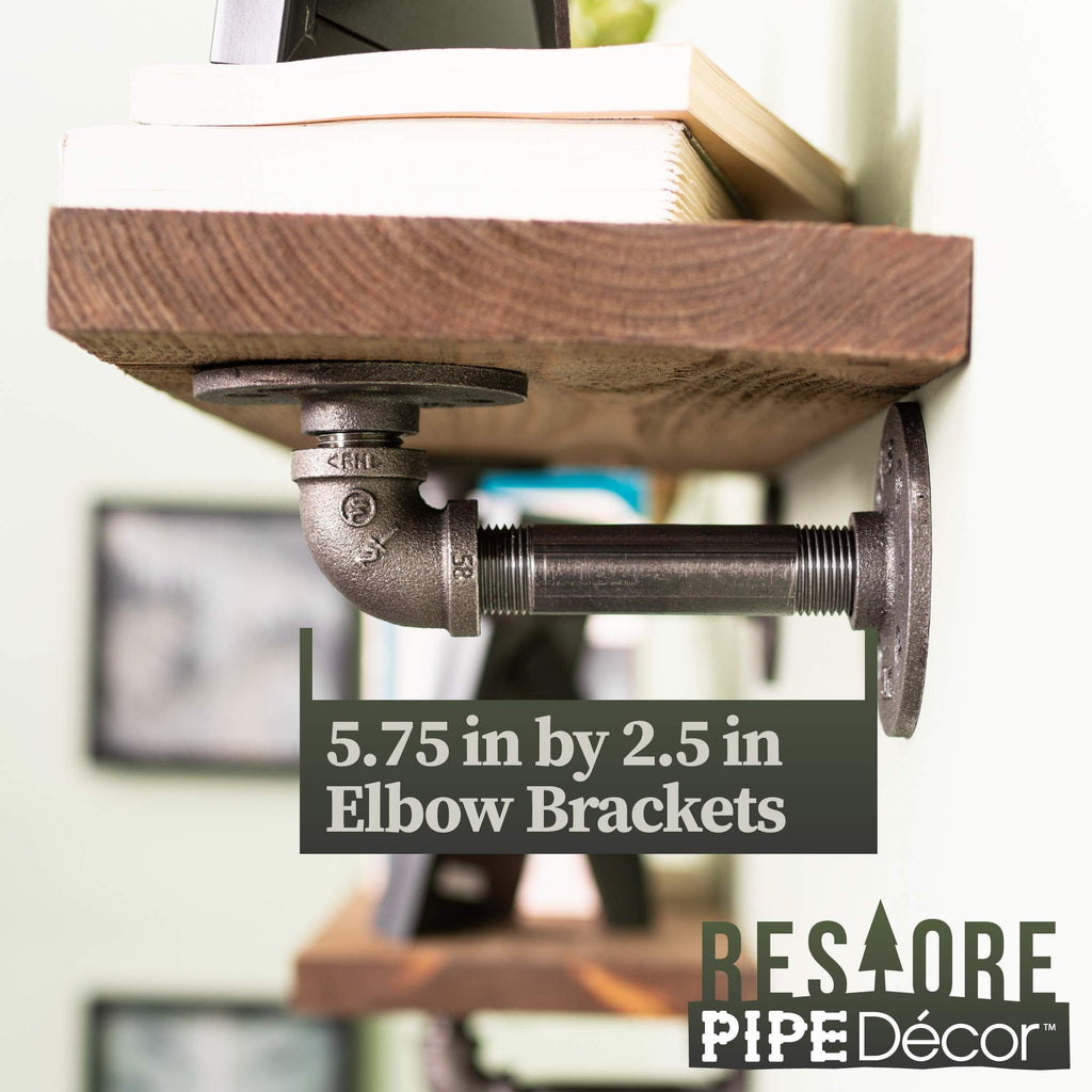 Industrial Pipe Wooden Shelves Restore by Premium Douglas Fir Wood Shelving 36 Inch Length Set of 2 Boards and 6 L