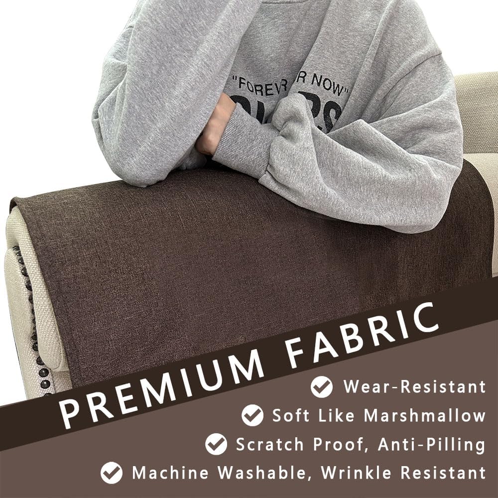 Couch Arm Covers, Anti-Slip Sofa Armrest Cover for Recliner, 2pc Washable Sofa Arm Covers, Dogs Cats Pet Scratch