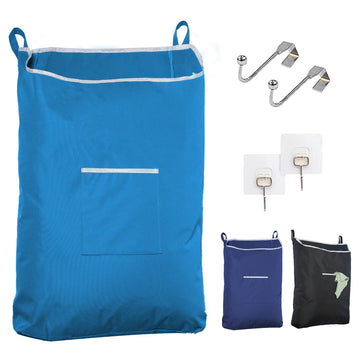 The Fine Living Co. X-Large Hanging Laundry Hamper with Over Door Hooks & Adhesive, Durable Space Saving Laundry Bag