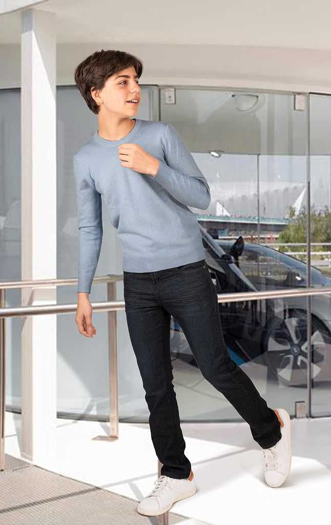 Boys Crewneck Sweater, School Uniform Big Boys' & Little Kids Youth Crew Neck Long Sleeve Pullover